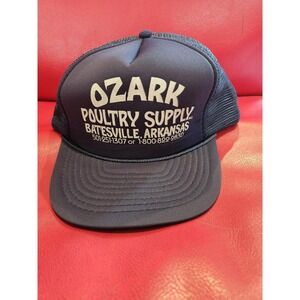 VINTAGE Ozark Poultry Supply Hat Cap Snap Back Trucker Mesh Mens Batesville 80s